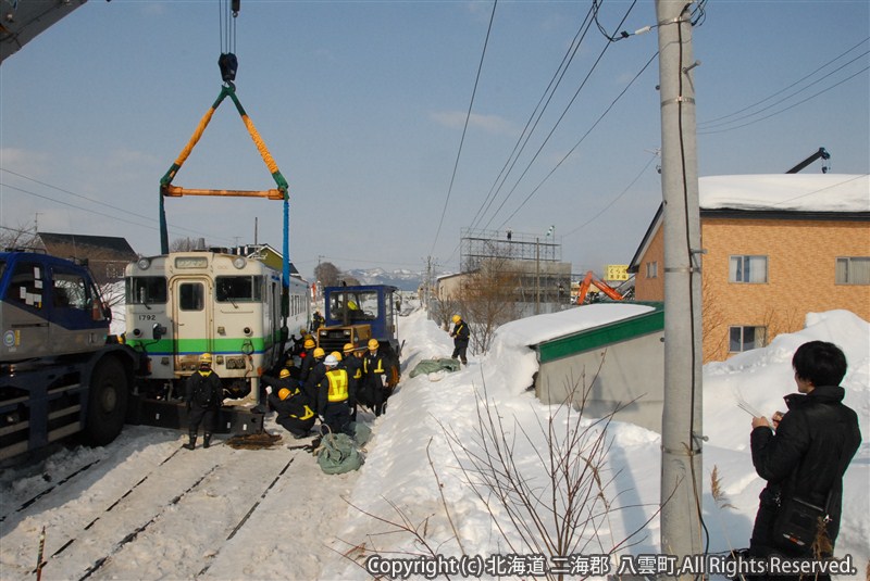 H24.03.01 JR八雲駅構内脱線事故復旧作業