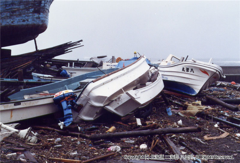 昭和62年　台風被害－熊石漁港